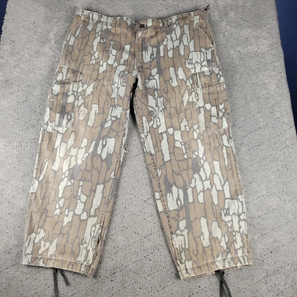 Vintage Duxbak Trebark Pants Mens 48x29 Camo Cargo Straight Leg Made In USA